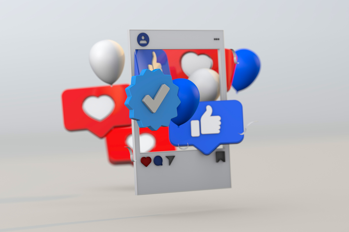 Blue verified social media account icon